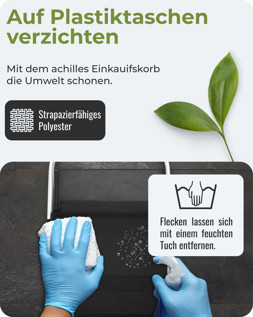 Handle-Box Einkaufs-Korb mit Aluminium Griff Faltbarer Produktbild 9