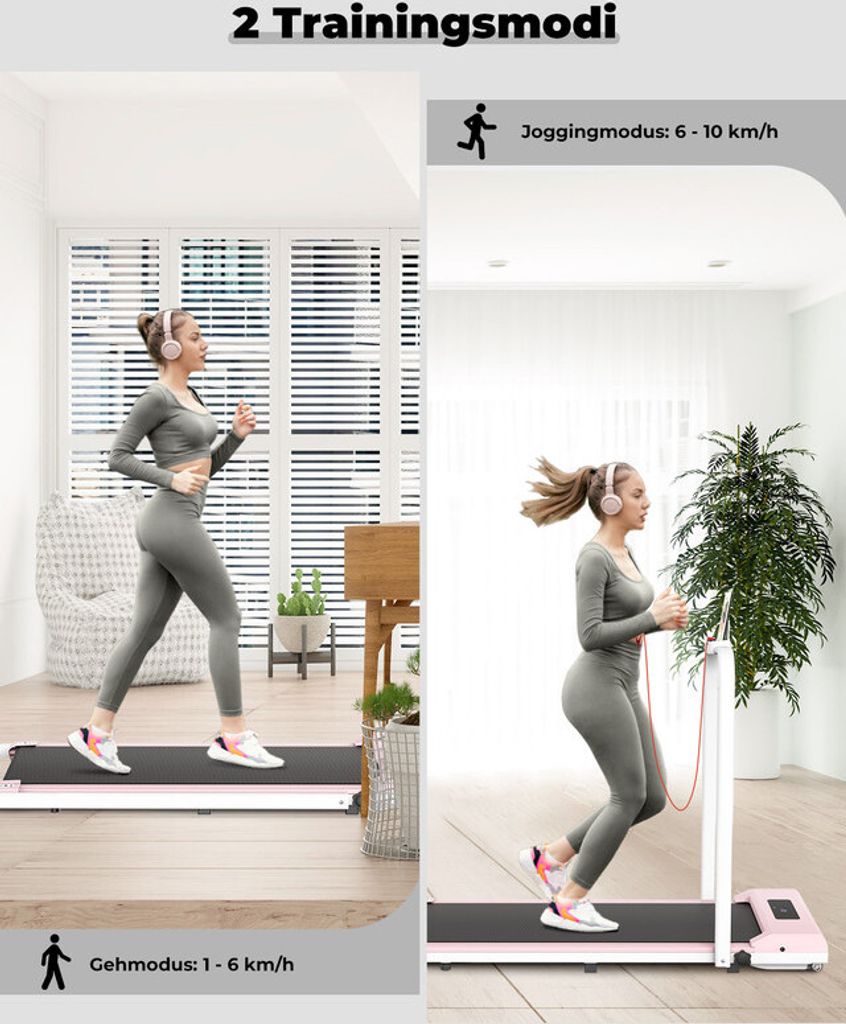Laufband klappbar - Bigzzia 2-in-1 Treadmill elektrisches - Produktbild 4