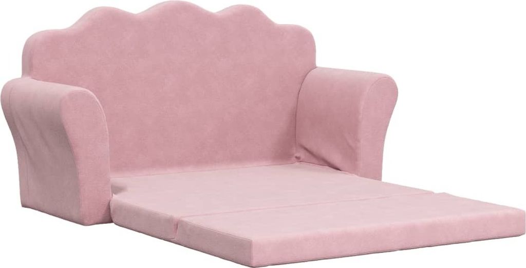 Best Möbel Kinder-Schlafsofa 2-Sitzer Rosa Weicher Plüsch Produktbild 5