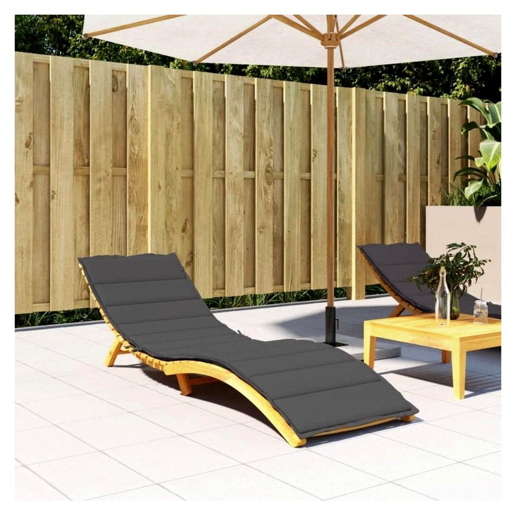 Liegenauflage für Sonnenliegen, Gartenliegen und Liegestühle, Polster Kissen, Anthrazit 200x70x4 cm
