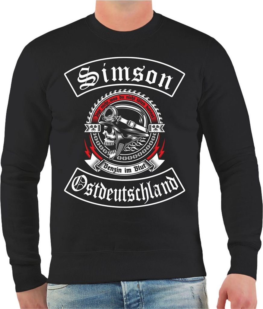 Herren Sweatshirt Benzin im Blut Simson Ostdeutschland