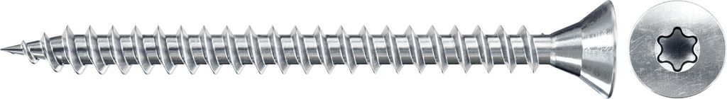 Spanpl.schr.Classic-Fast II 4.5x25/TX20 Seko.,Vollgew.,hell verz., Pak=1000 Stck