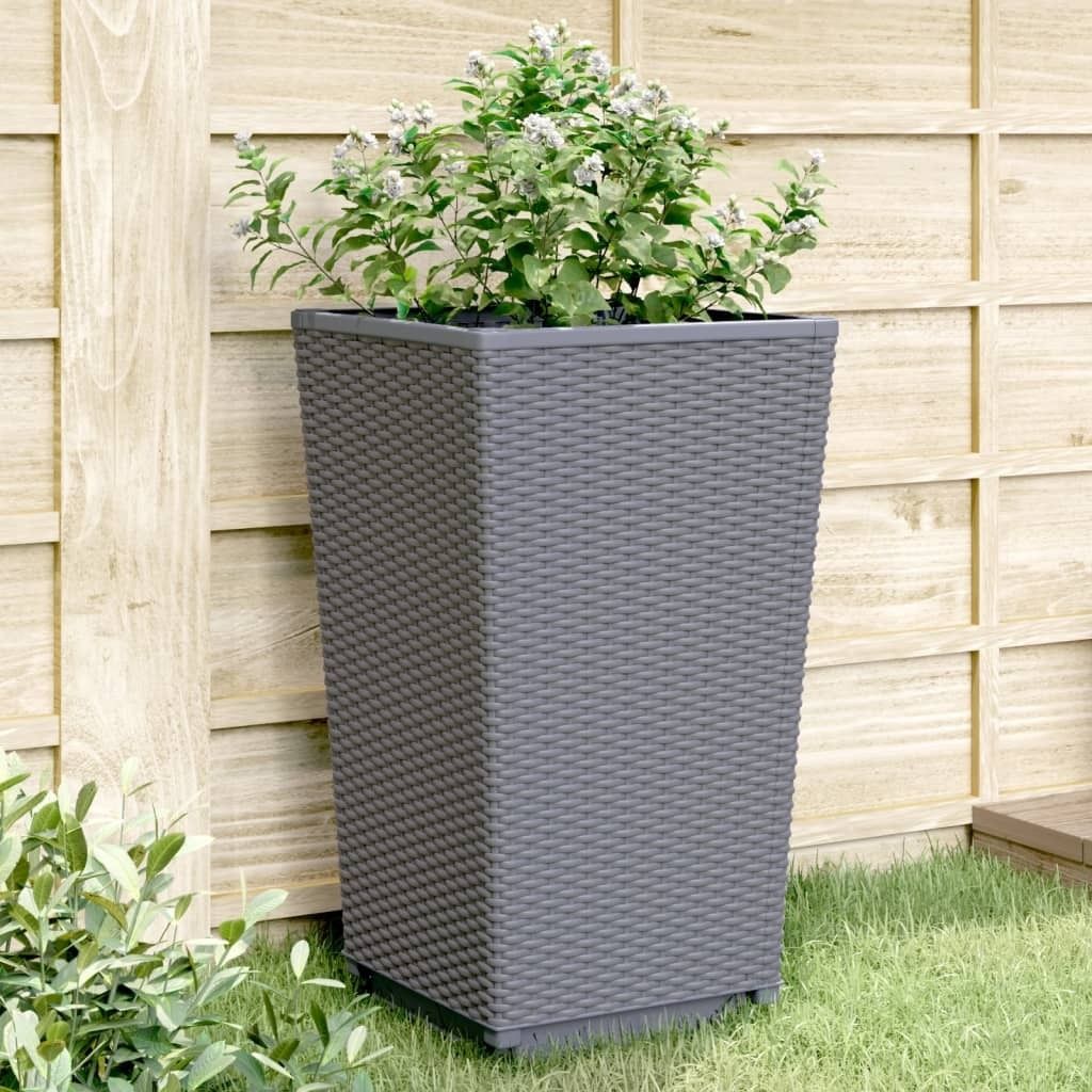 Design Pflanzkübel 4 Stk. Grau 32,5x32,5x57 cm PP, Gabionen 2024 Neu