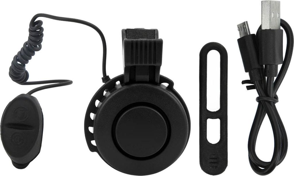 Elektrische Fahrradhupe, wasserdichte USB-wiederaufladbare Fahrradklingel für Mountain Road Scooters, Lenker, Schwarz