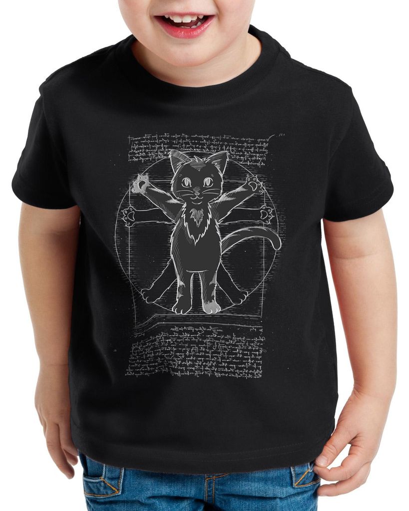 style3 Vitruvianische Katze Kinder T-Shirt kätzchen vinci Produktbild 