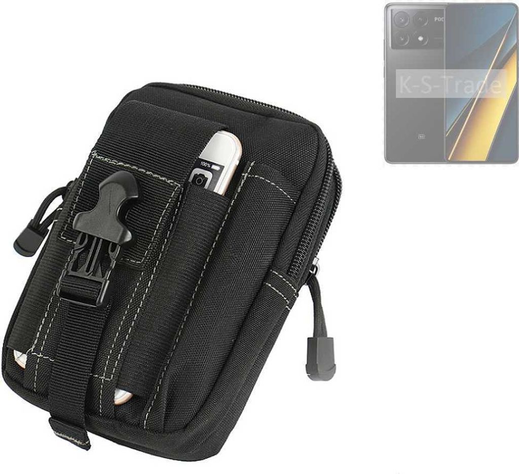K-S-Trade Gürtel Tasche kompatibel mit POCO X6 Pro 5g Gürteltasche Holster Schutz Hülle Handy Hülle Smartphone outdoor Handy-Hülle schwarz