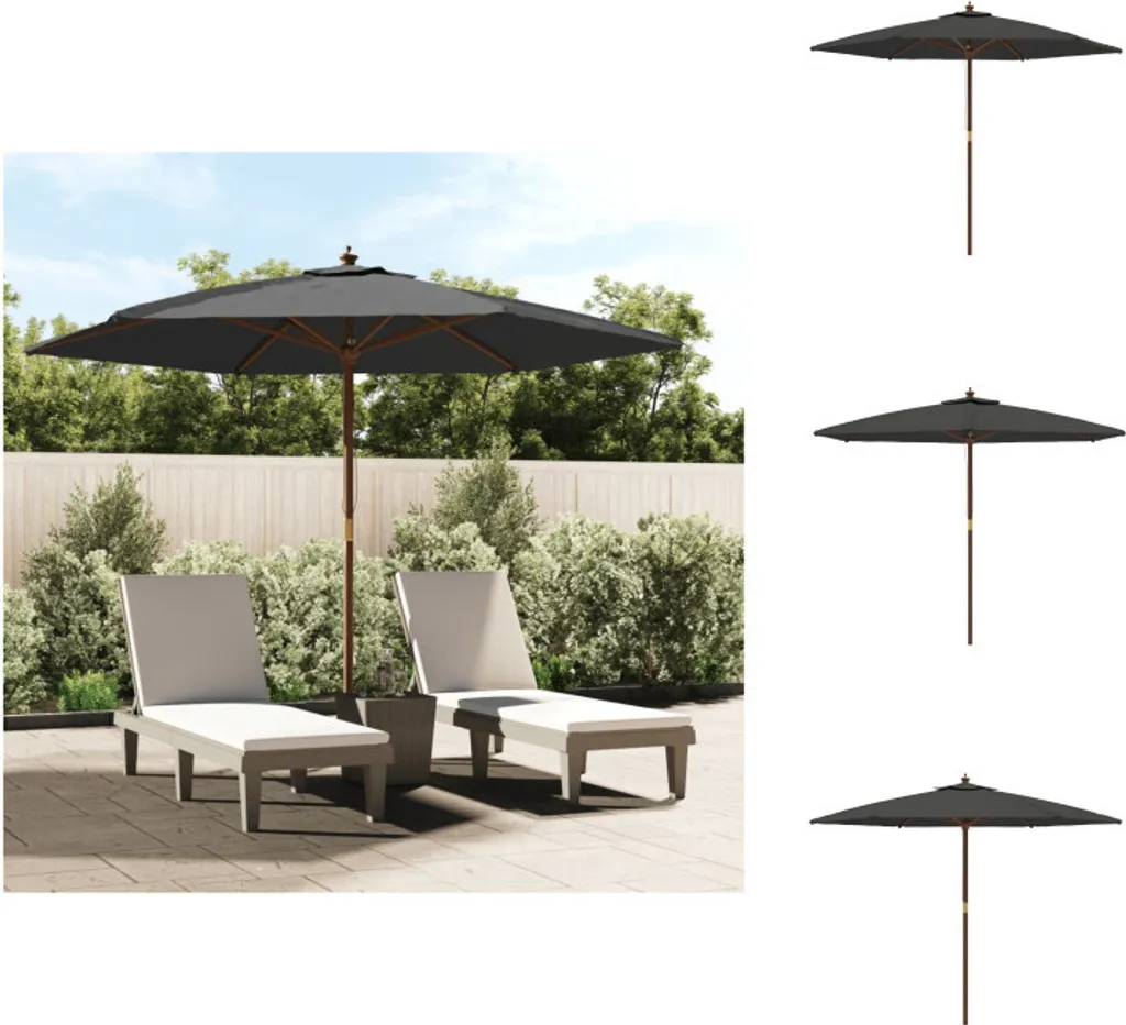 vidaXL Ombrellone Legno Antracite 299x240 - Relax in Giardino