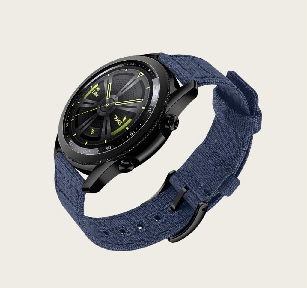 INF Gewebtes Canvas-Schnellverschluss-Uhrenarmband für Huawei GT4 Blau 22 mm