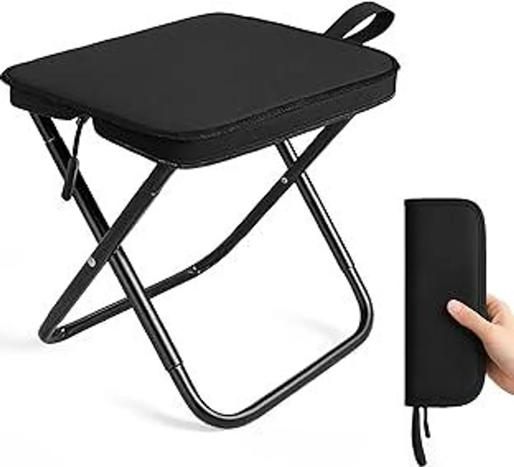Sgabello pieghevole, sgabello pieghevole pieghevole, sgabello da campeggio portatile, tessuto Oxford di alta qualità e acciaio, capacità di carico 120 kg, per viaggi all'aperto, escursioni, giardinaggio, pesca, barbecue