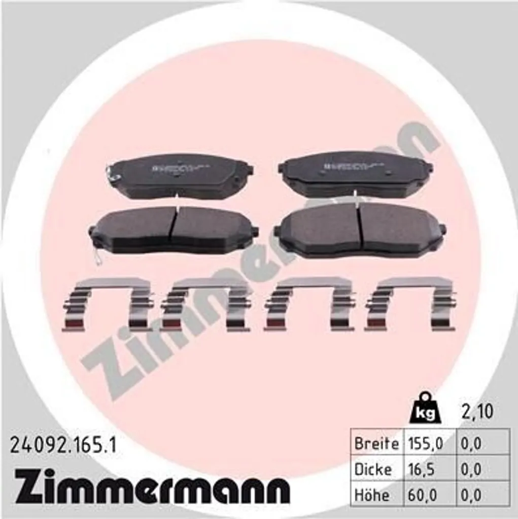 Éliminez les bruits de freinage sur Sorento I avec Zimmermann 24092
