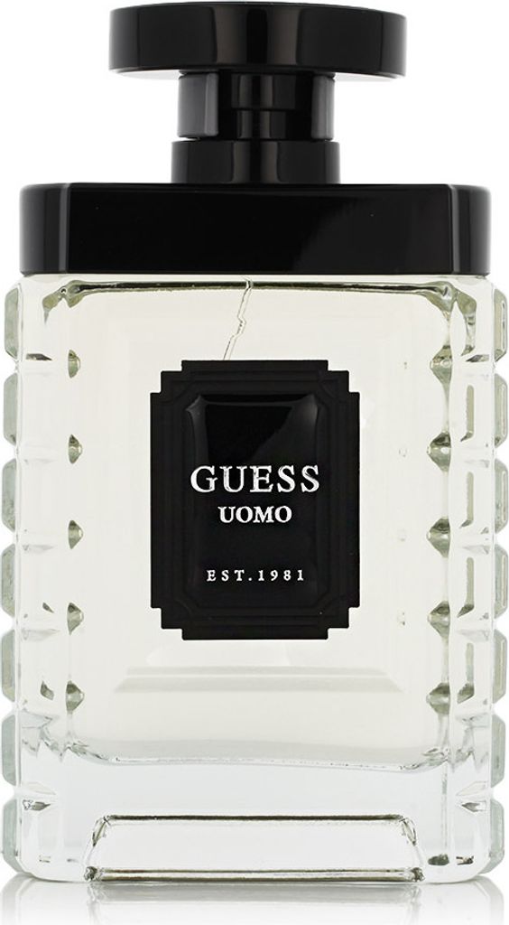 GUESS Uomo 100ml, Männer, 100 ml, Kardamom, Grapefruit, Lavendel, Geranium, Safran, Salbei, Bernstein, Benzoe, Holz, Spray