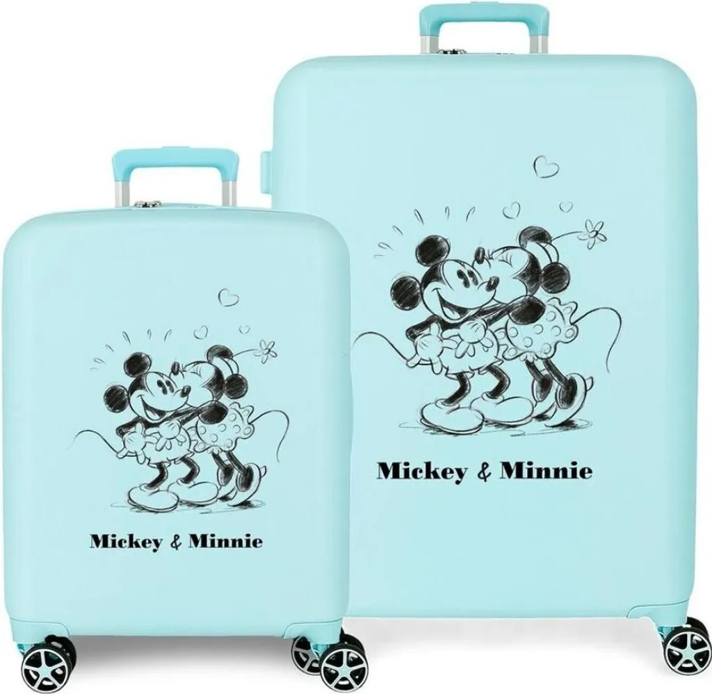 Valises Disney Mickey et Minnie Kisses en ABS Rigide Haute Résistance