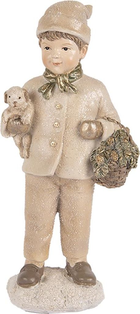 Clayre & Eef Dekorationsfigur Kind 9x7x18 cm Beige Kunststoff