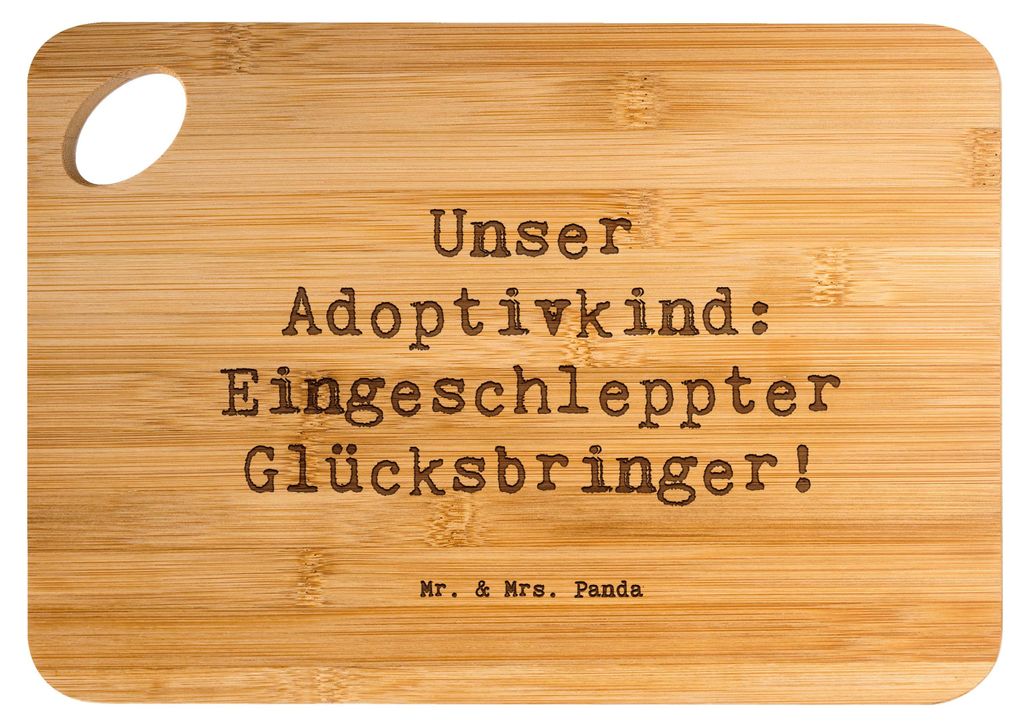 Mr. & Mrs. Panda Brett Spruch Adoptivkind Glücksbringer - Transparent - Geschenk, Frühstücksbrettchen, Familienbande, Holzbrett, Besondere Gesch...