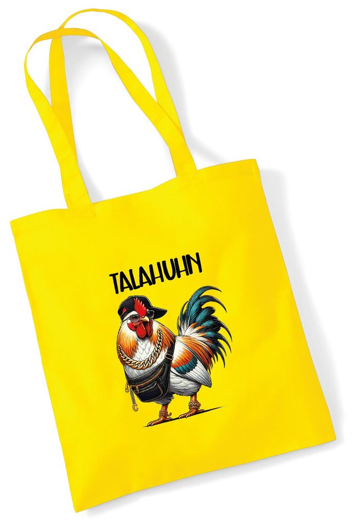 Huuraa Jutebeutel Talahuhn Meme Talahon 10 Liter Yellow Baumwolle Tasche Geschenkidee