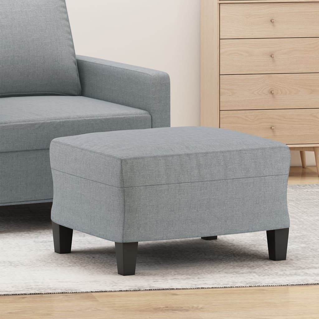 Möbel Fußhocker Hellgrau 60x50x41 cm Stoff - Fußhocker 349327