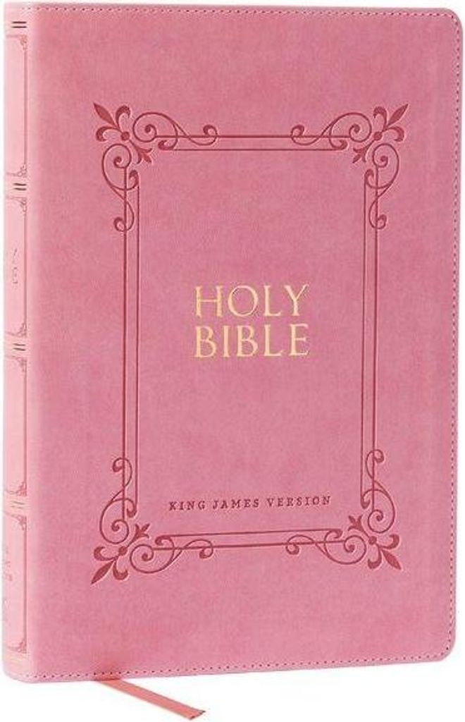 KJV Heilige Bibel: Großdruck mit 53.000 Querverweisen in der Mittelspalte, rosa Leder, rote Schrift, Komfortdruck (Daumenregister): King James Ver...
