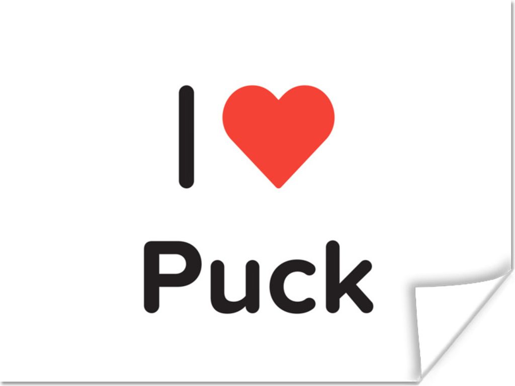 MuchoWow Poster Ich liebe - Puck - Mädchen 120x90 cm - Wandbild