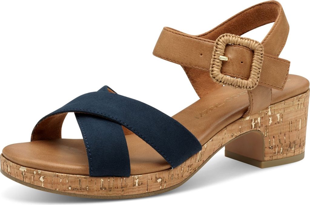 MARCO TOZZI Damen Sandale lowcut schlicht elegant bequem Schließe 2-28360-44, Größe:38 EU, Farbe:Blau