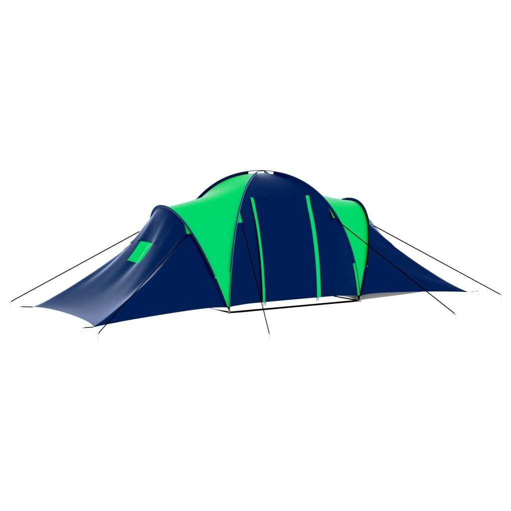 Tenda da campeggio in poliestere per 9 persone blu e verde Immagine del prodotto 