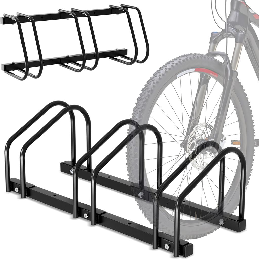 TolleTour Fahrradständer für 3 Räder Ständer Schwarz Rad Radständer Aufstellständer Fahrradparksystem in verschiedenen Größen