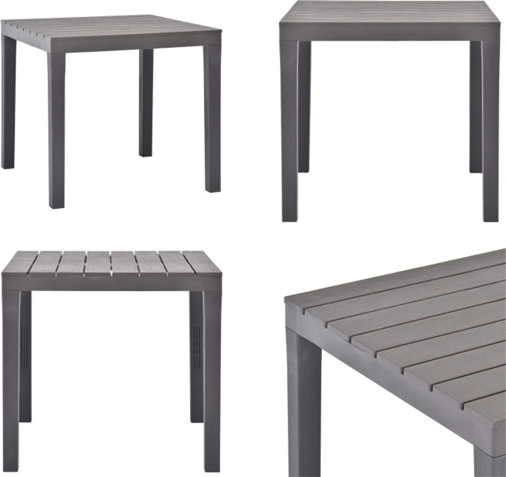 Tavolo da Campeggio e Giardino 78x78 cm Plastica Moka vidaXL