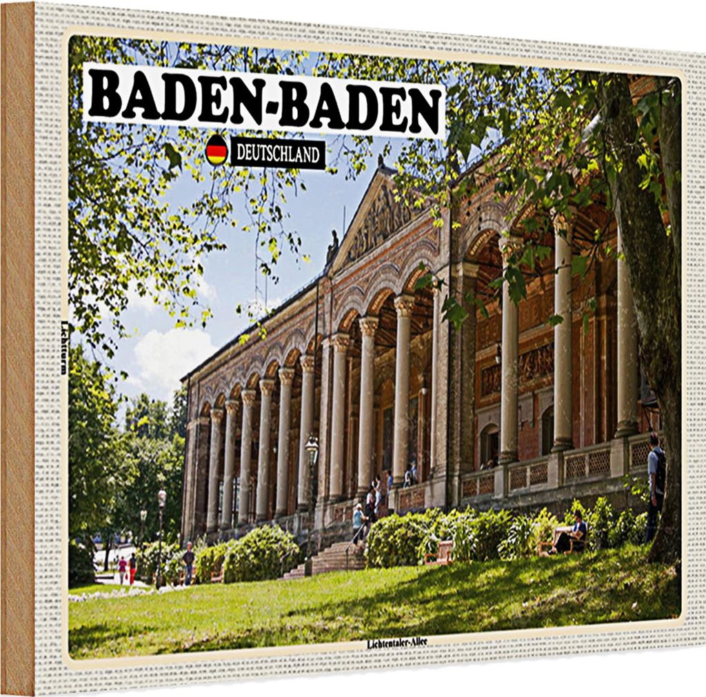Holzschild Städte Baden-Baden Lichtentaler-Allee 30x20cm