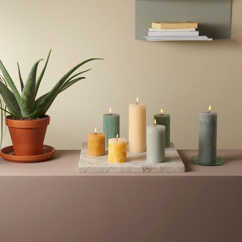 Bolsius Candele Rustiche 190/68 Grigio Tempesta - Set Risparmio 12 Pezzi - 3