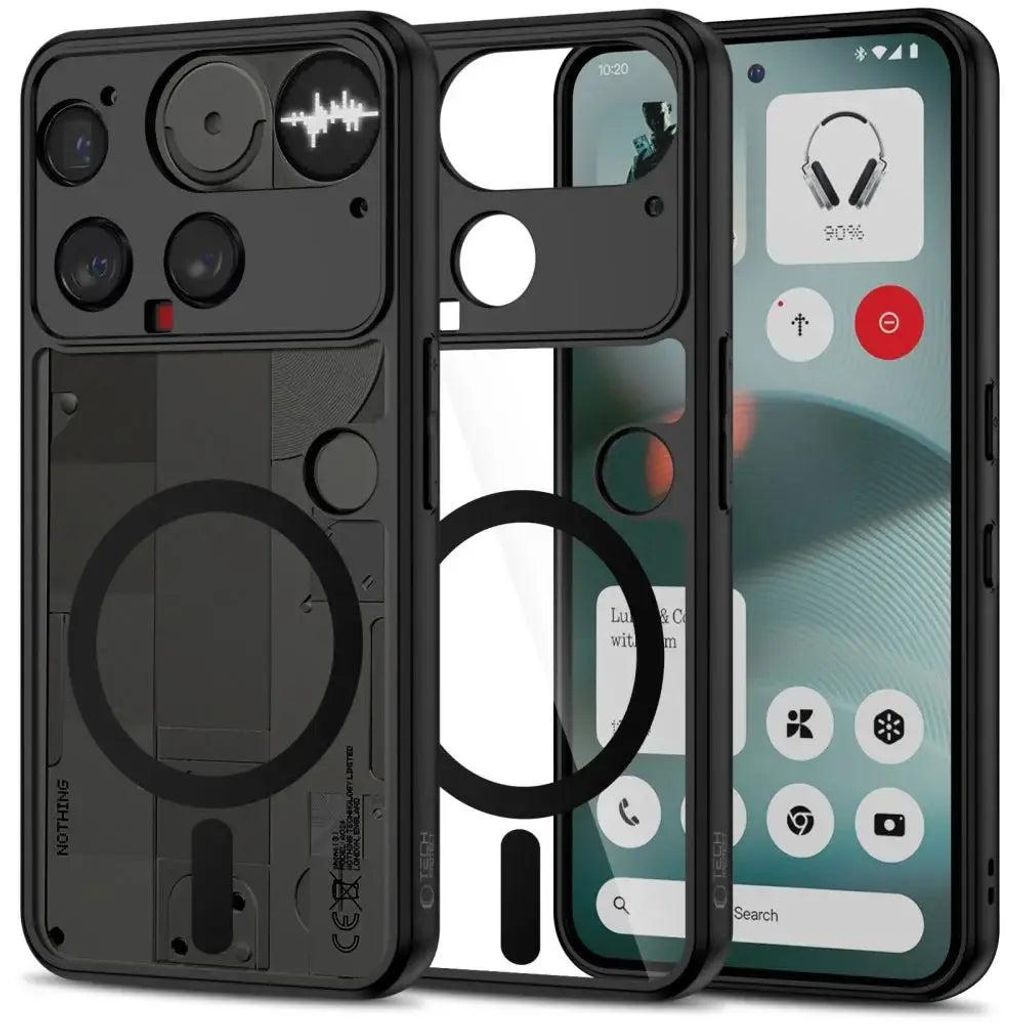 Tech-Protect MagMat MagSafe Hülle für Nothing Phone 3 - schwarz und transparent