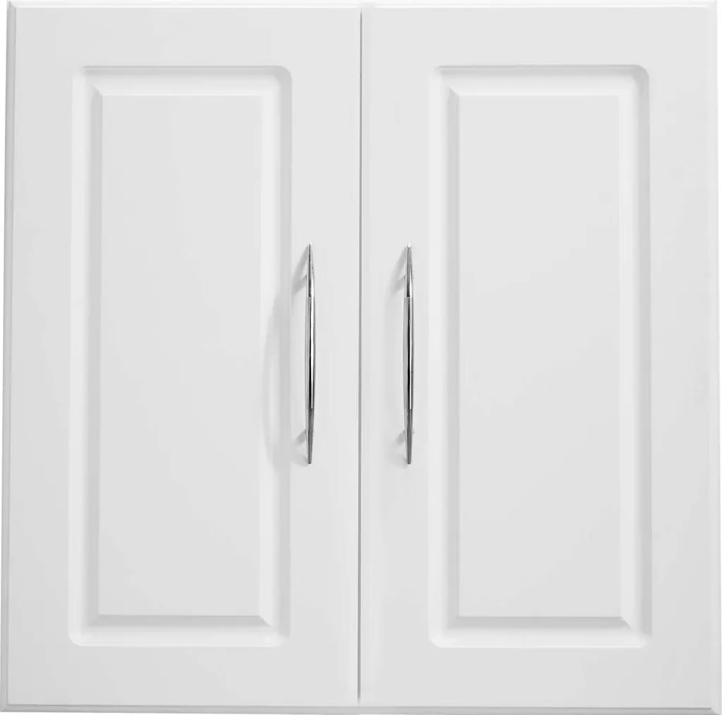 Rangement mural pour petits espaces : armoire blanche 2 portes 60x60 cm - 9