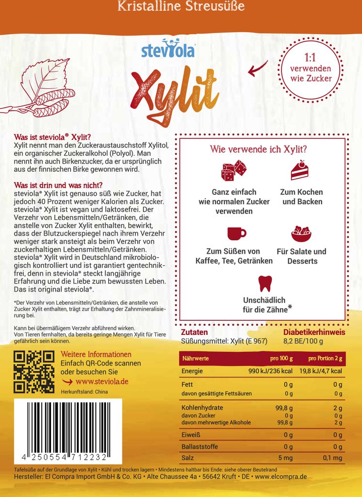 Steviola® xylitol 500g | náhrada cukru | alternatíva cukru Obrázok produktu 4