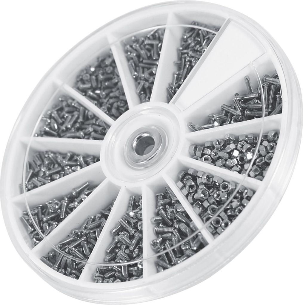 600pcs 12 Arten von kleinen Schrauben Muttern Assortment Kit M1 M1.2 M1.4 M1.6 für Uhren Glassess