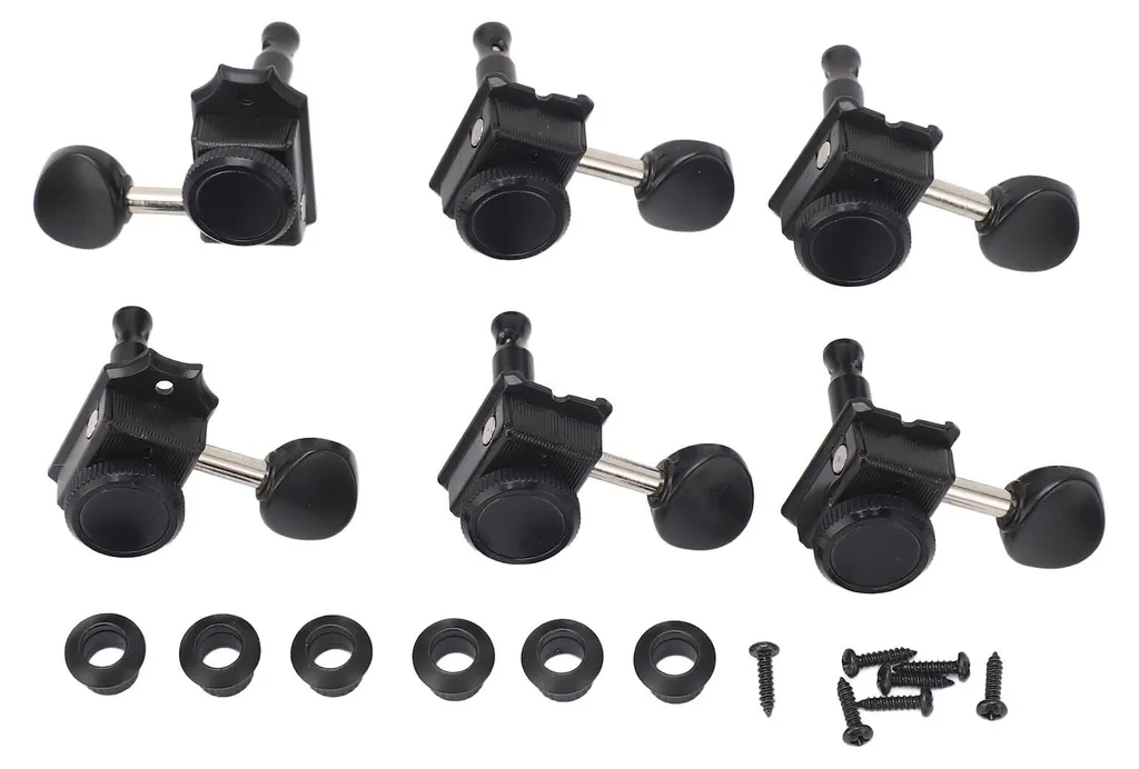 Mécaniques autobloquantes pour guitare électrique set de 6 noir mat
