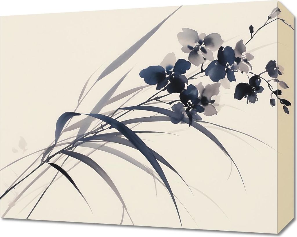 Bild 50x40cm Orchidee in Sepia
