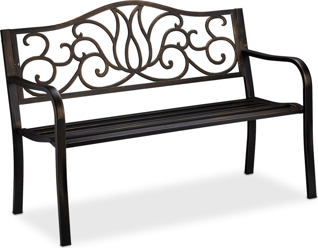 Relaxdays Gartenbank Antik für 2 Personen, Balkon, Produktbild 