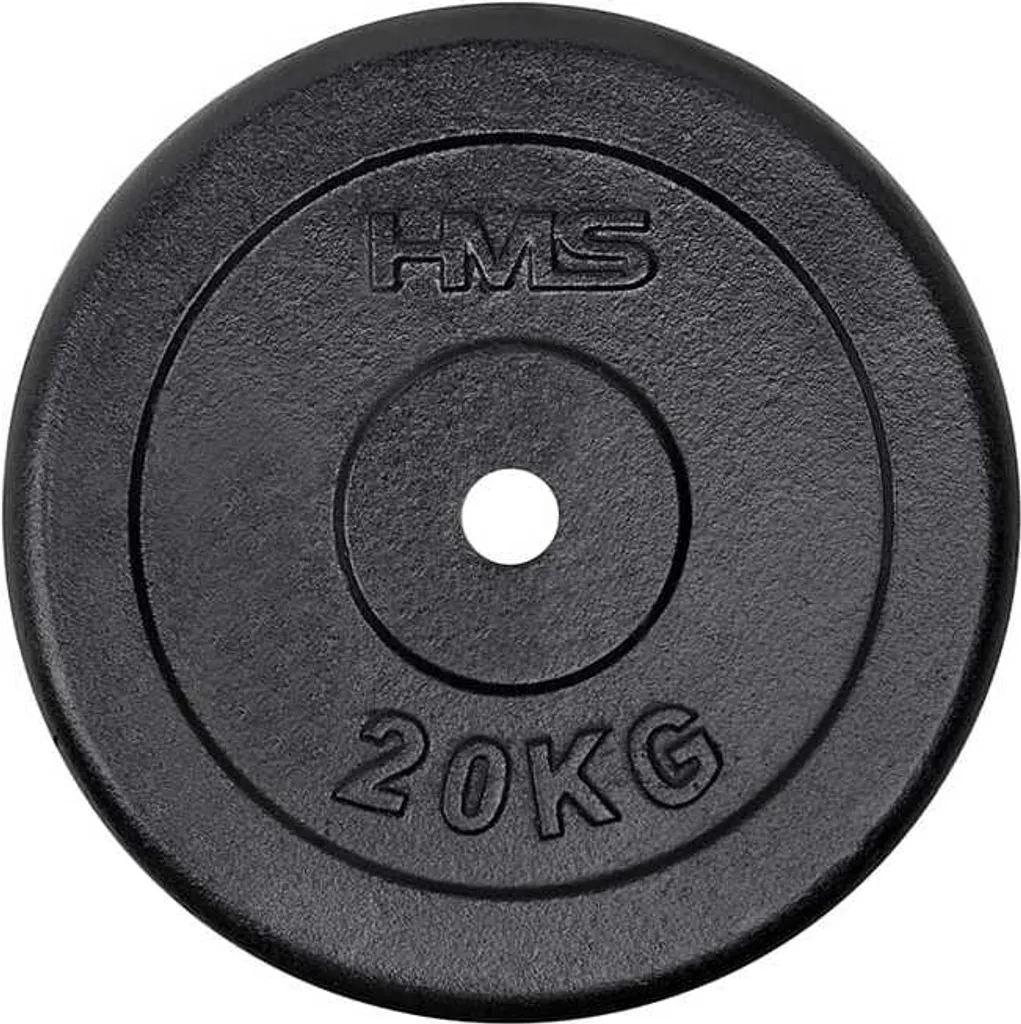 Disque en fonte noire HMS 20 kg idéal pour le squat et le home gym