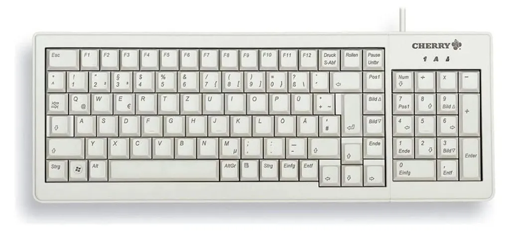 Clavier CHERRY G84-5200 XS Complete filaire gris clair azerty CH