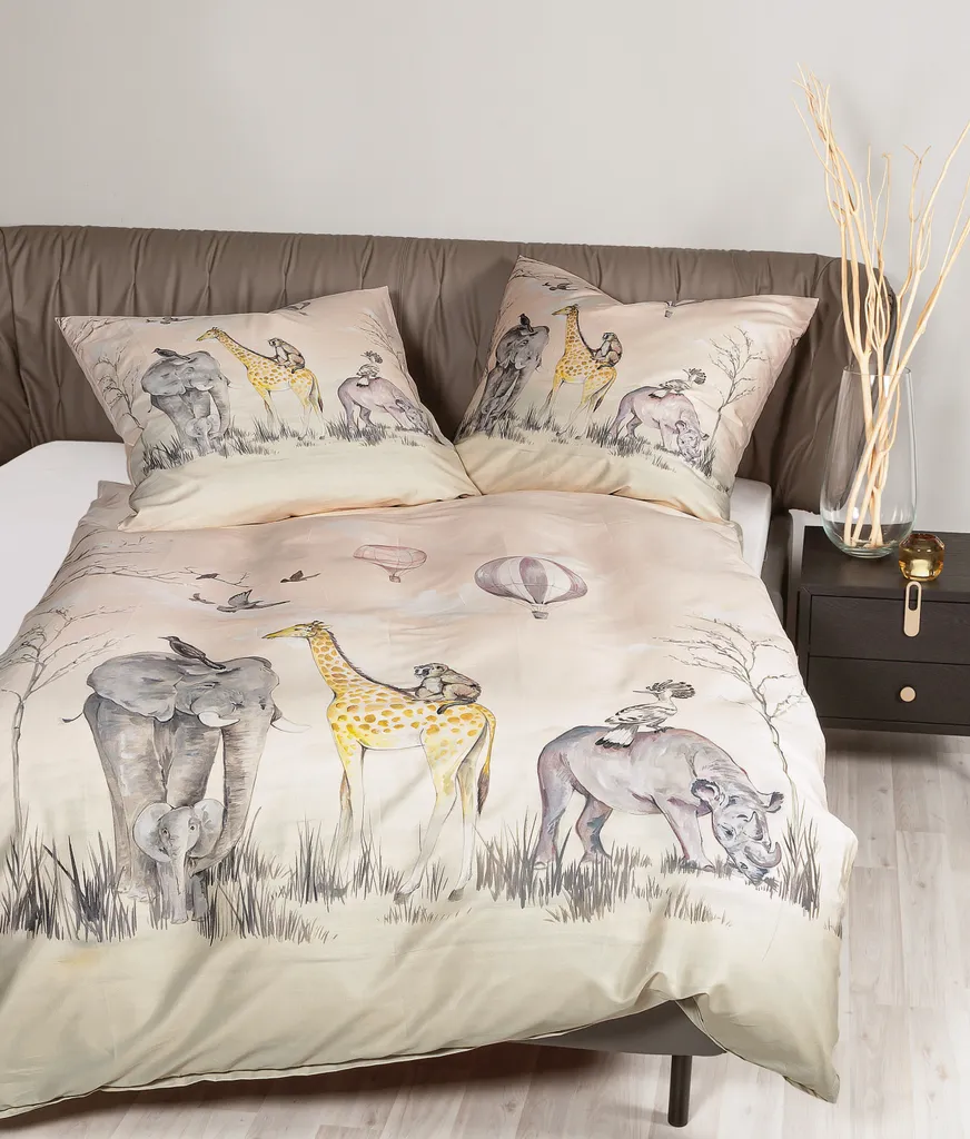 Linge de lit Janine anti-froissage en Mako-Satin rouge 135x200 doux