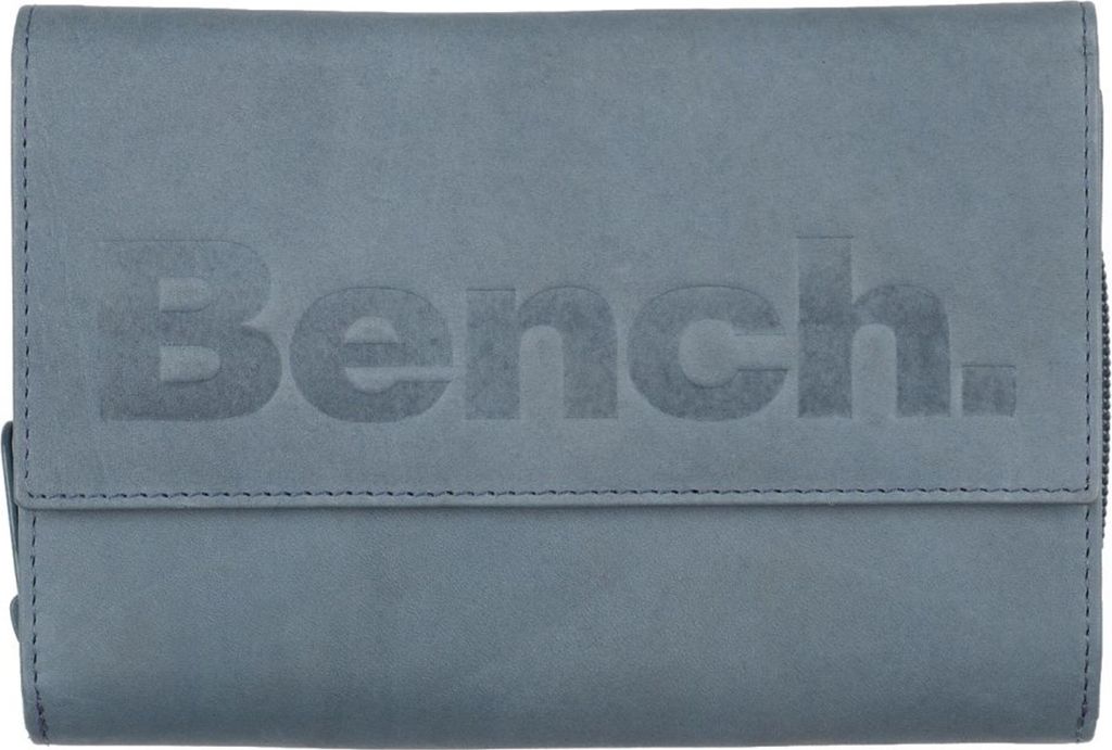 BENCH Große Damen Leder RFID XXL Geldbörse Portemonnaie Brieftasche Clutch NEU, Farbe:Rauchblau