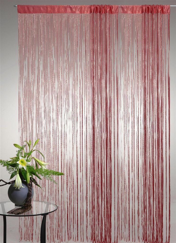 Türvorhang Fadenvorhang weinrot 140x250 cm Gardine mit Polyester veredelt