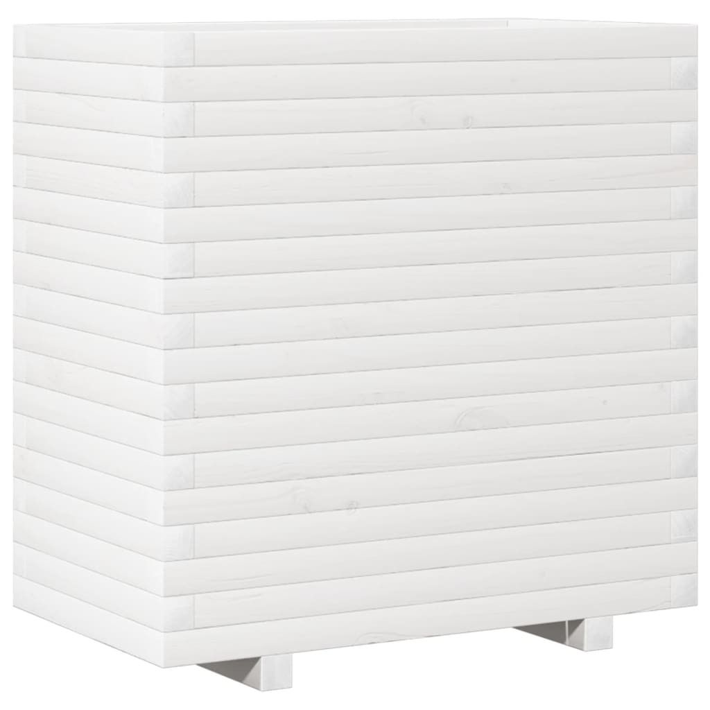 vidaXL Pflanzkübel Weiß 70x40x72 cm Massivholz Kiefer