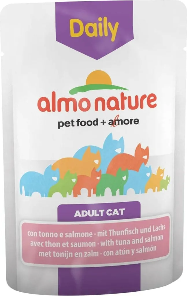 Pâtée pour Chat Difficile Almo Nature Daily Menu au Thon et Saumon 70g