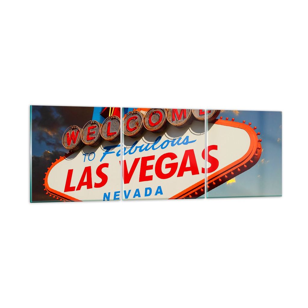 Bilder auf glas - Amerika bestimmungsort las vegas - 150x50cm - Glasbilder - Wandbilder - Kunstdruck - zum Aufhängen bereit - Wanddekoration aus G...