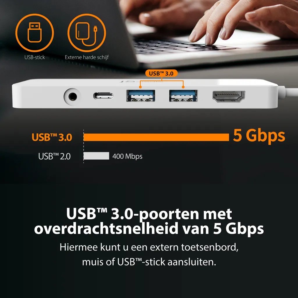 Adaptateur multiple USB-C léger j5create JCD373-N ultra-nomade - 8