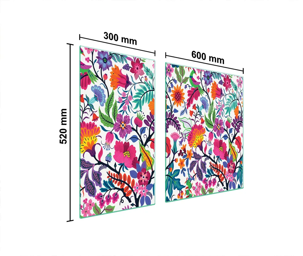 Piastre Coprifornelli Vetro 90x52 cm | Protezione Piano Cottura Fiori