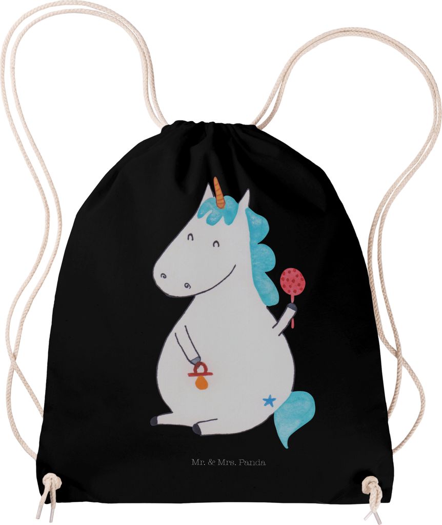 Mr. & Mrs. Panda Jutebeutel Einhorn Baby - Schwarz - Produktbild 
