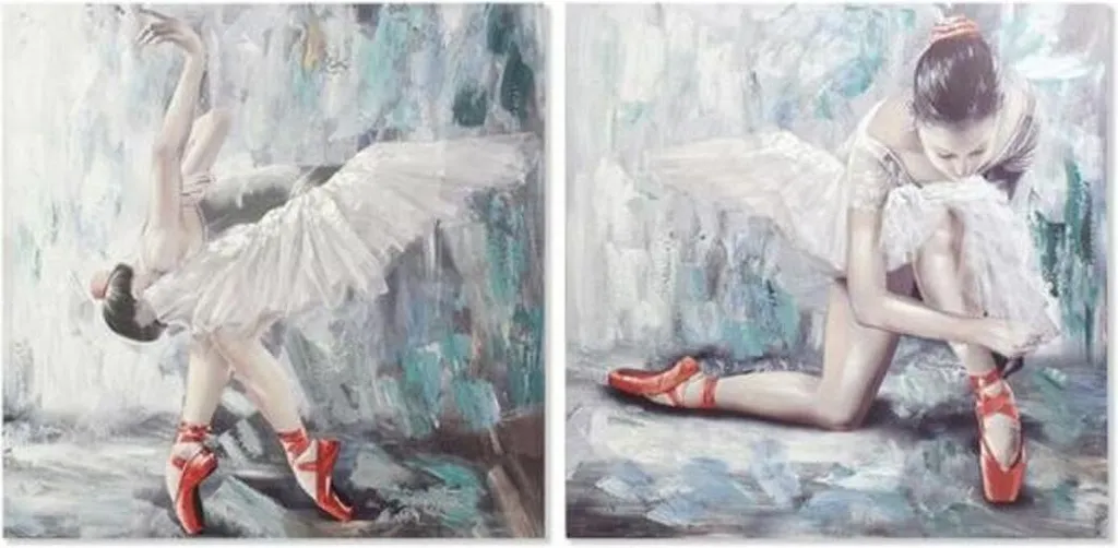 Duo de Tableaux sur Toile Contemporains Gris et Bleu Cadre Bois 100 cm