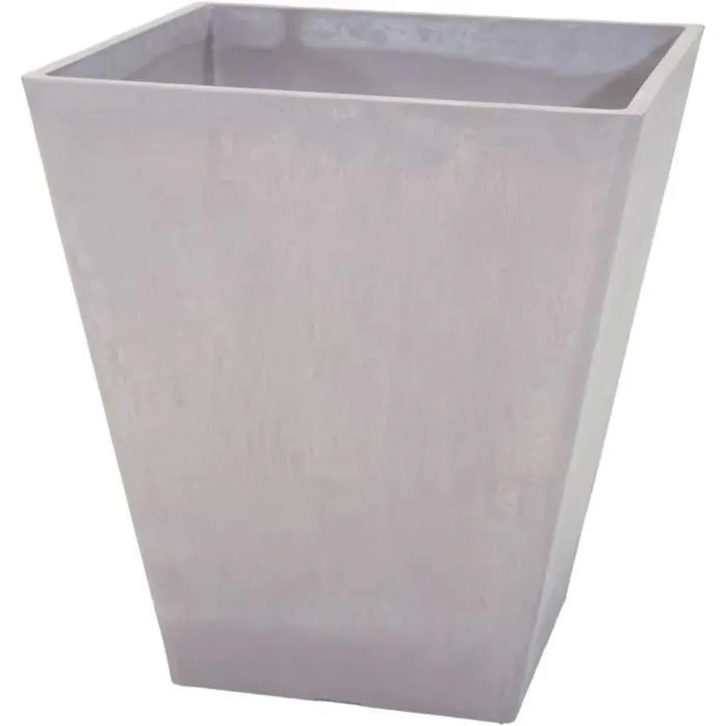 Pot de Fleurs Incassable et Léger Carré Ecostone Taupe 41x45 cm