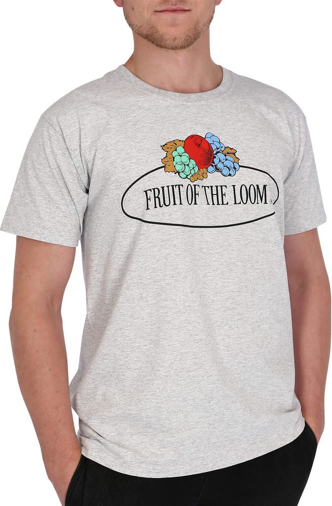 Fruit of the Loom T-Shirt mit Vintage Logo Farbe: graumeliert Größe: L