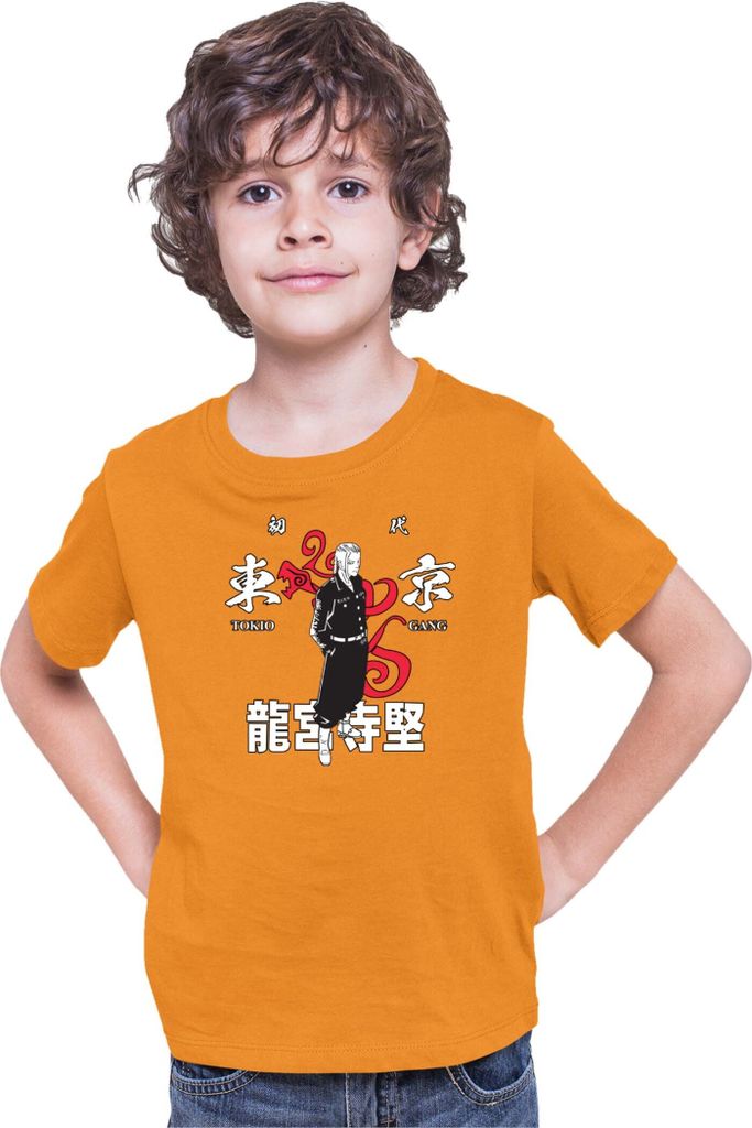 Kinder T-Shirt Japan Anime Manga Tokyo Gang, 12-13 Jahr - 152 / Orange